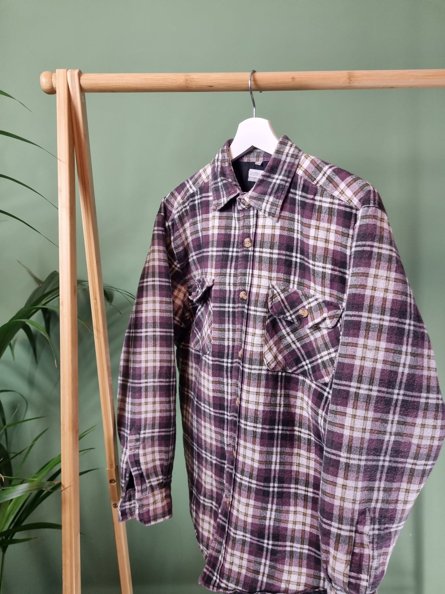 Vintage check print shirt maat M