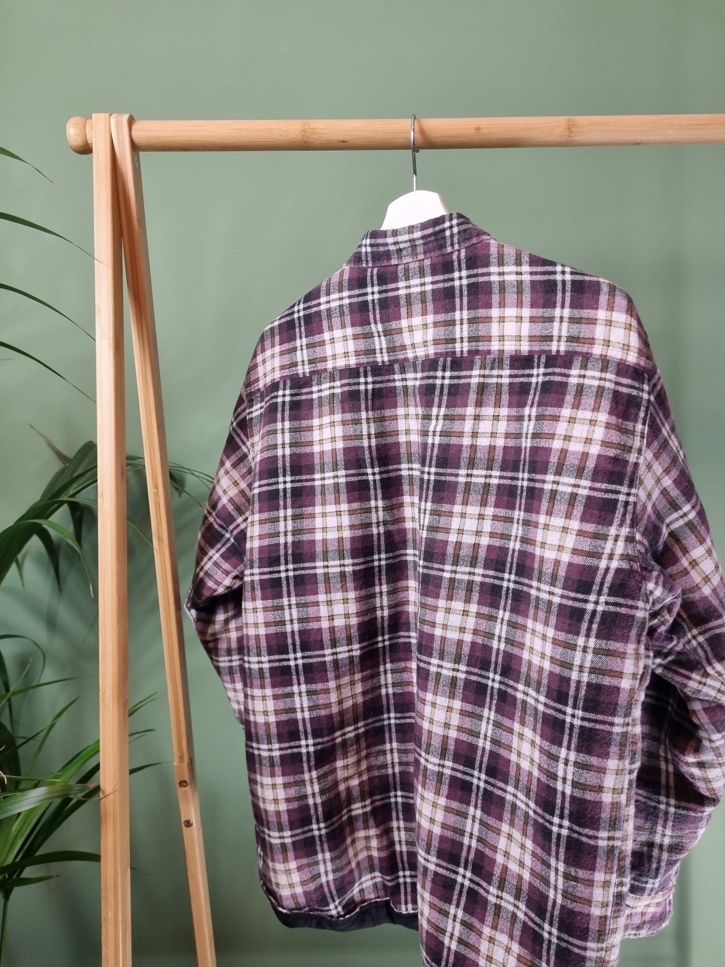 Vintage check print shirt maat M