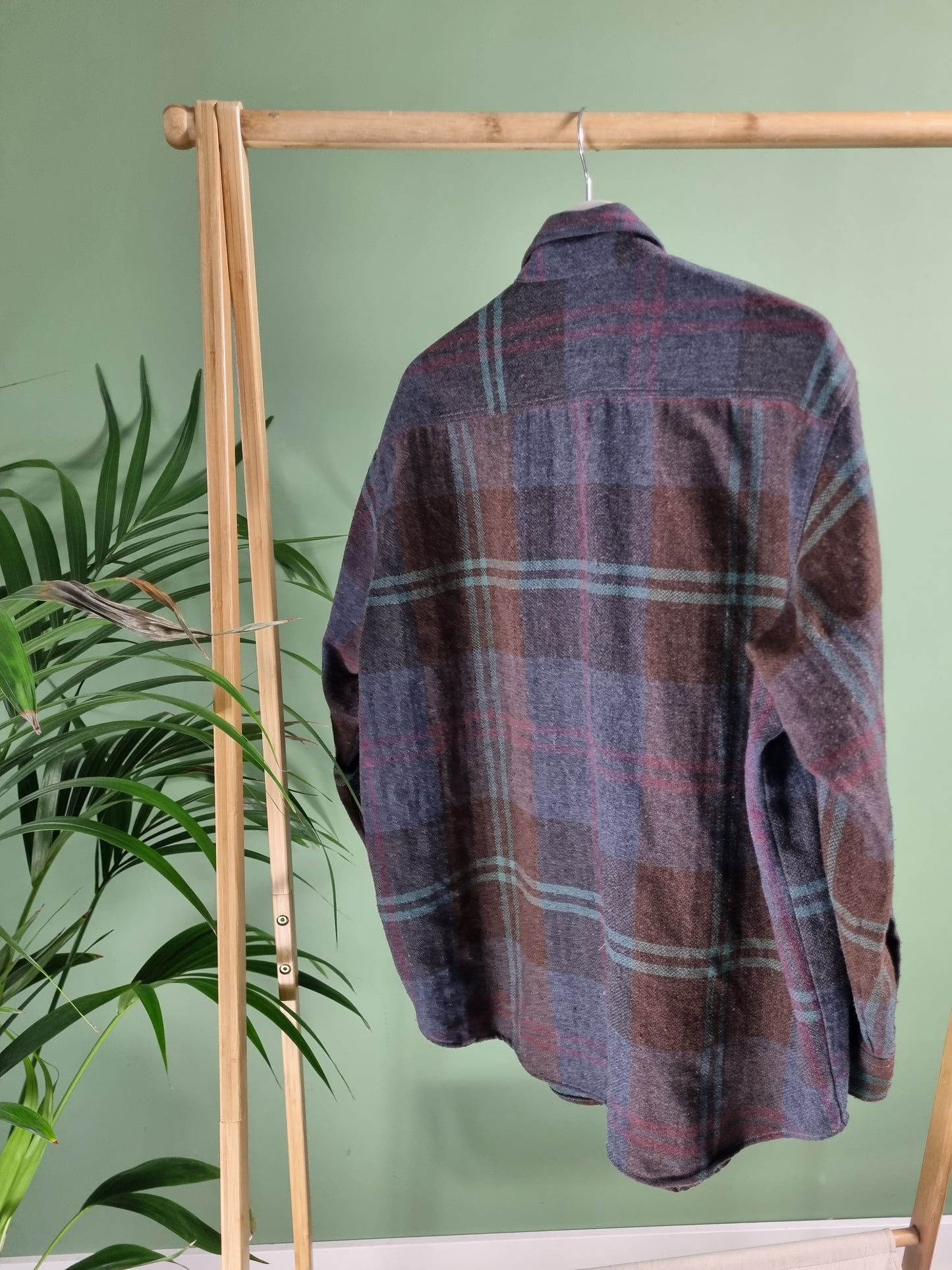 Vintage check print overshirt maat L