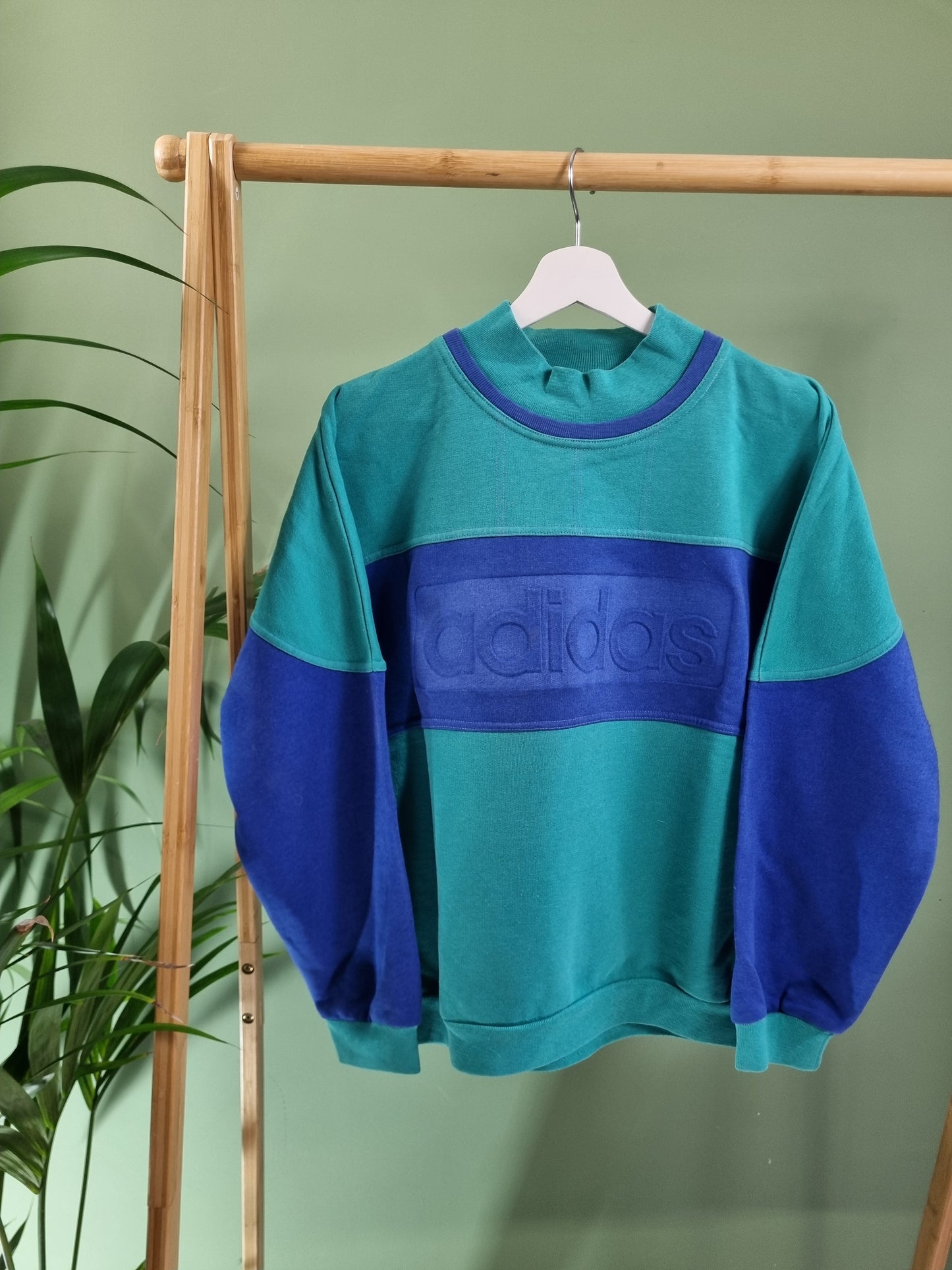 Adidas 80s RARE sweater met hoge col maat S
