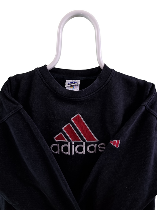 Adidas 90s embroidered front logo sweater maat S