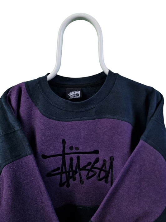 Stussy embroidered text sweater maat M